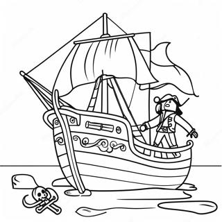 Playmobil Piratskepp Färgläggningssida | Playmobil målarbild