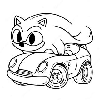 Sonic Bil Färgläggningssida | Sonic Bil målarbild