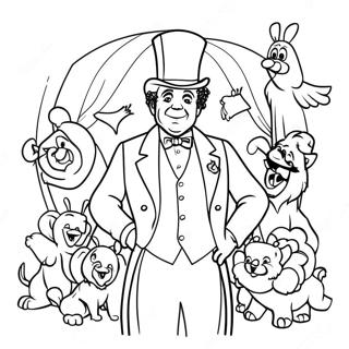 P.T. Barnum med Cirkusdjur Målarbild | Den Största Showen målarbild