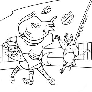 Charmig Quidditchmatch Målarbild | Harry Potter Quidditch målarbild