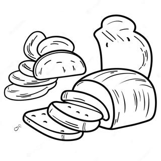 Bröd färgläggningssida | Bröd målarbild