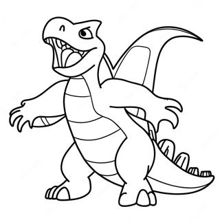 Garchomp i aktion färgläggningssida | Garchomp målarbild