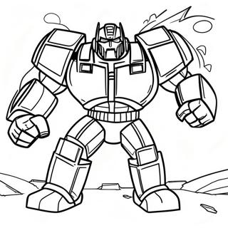 Ironhide i stridsställning färgläggningssida | Järnskydd målarbild