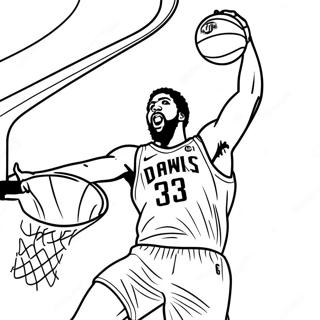 Anthony Davis Dunkar Basketfärgläggningssida | Anthony Davis målarbild