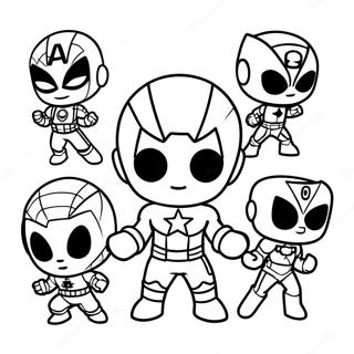 Chibi Marvel superhjältar färgläggningssida | Chibi Marvel målarbild
