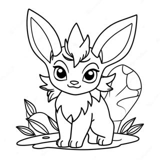 Leafeon färgläggningssida | Blad-eon målarbild