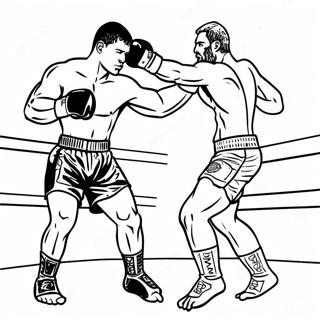 MMA-fighters i aktion färgläggningssida | UFC målarbild