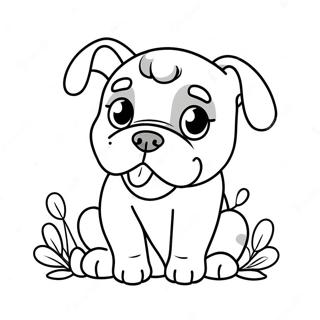 Söt bulldogvalp målarbild | Bulldog målarbild