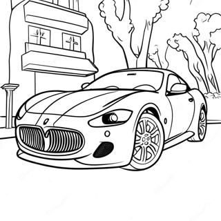 Målarbild av Maserati Sportbil | Maserati målarbild