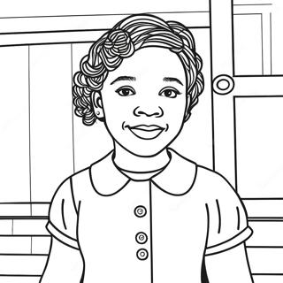 Ruby Bridges inspirerande färgläggningssida | Ruby Bridges målarbild