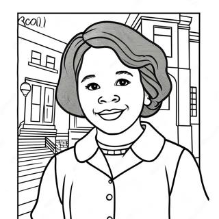 Ruby Bridges historiska ögonblick färgläggningssida | Ruby Bridges målarbild
