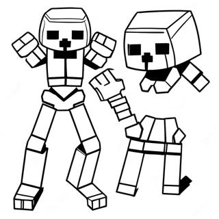 Minecraft Mutant Skeleton Färgläggningssida | Minecraft Mutant Skelett målarbild