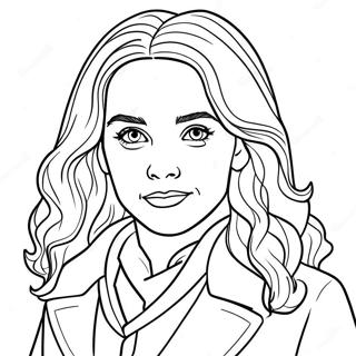 Hermione Granger Magisk Färgläggningssida | Hermione målarbild