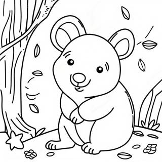 Träna Wombater Färgläggningssida | Arbeta Ut Wombater målarbild