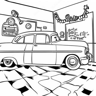 50-tals retro diner målarbild | 50-talet målarbild