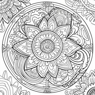 Tjocklinjig Mandala Målarbild | Tjock Linje målarbild
