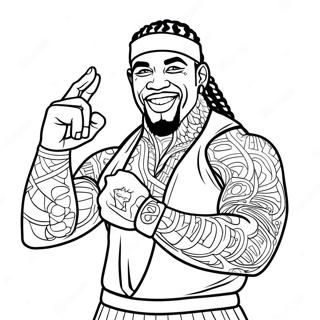 Jey Uso Målarbild | Jey Uso målarbild