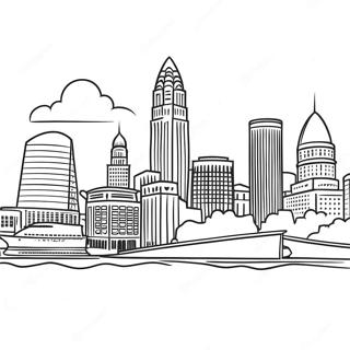 Cleveland Skyline Målarbild | Ohio målarbild
