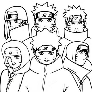 Naruto Akatsuki Medlemmar Målarbild | Akatsuki målarbild