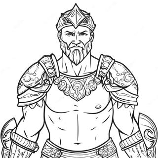 Midas i Gyllene Rustning Målarbok | Fortnite Midas målarbild