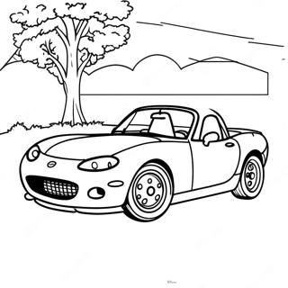 Miata Sportbil Målarbok | Miata målarbild