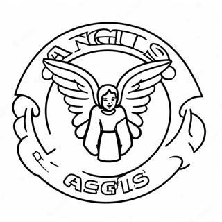 Änglar baseballlagets logotyp färgläggningssida | Änglar Baseball målarbild