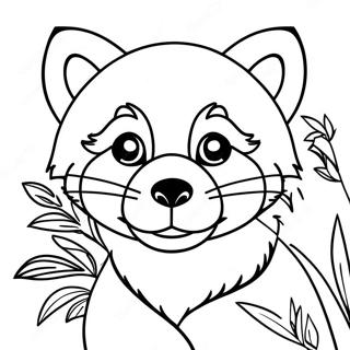 Röd panda färgläggningssida | Röd panda målarbild