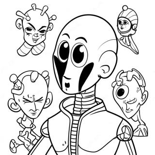 Megamind med Brainbots Målarbild | Megahuvud målarbild