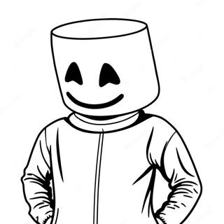 Marshmello karaktär färgläggningssida | Marshmello målarbild