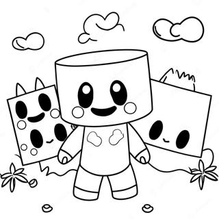 Söt Marshmello med vänner färgläggningssida | Marshmello målarbild