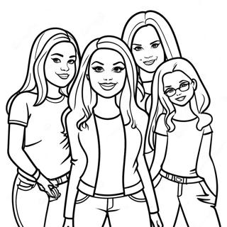 Mean Girls vänskapsgrupp färgläggningssida | Elaka tjejer målarbild