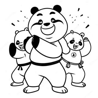 Po och vänner Kung Fu färgläggningssida | Kung Fu Panda 3 målarbild