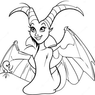 Maleficent i drakform färgläggningssida | Disney Skurkar målarbild