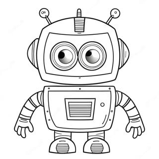Vänliga Roboten Rob färgläggningssida | Roboten Rob målarbild