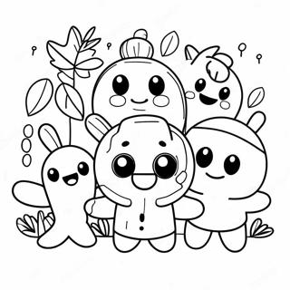 Färgglada Fall Guys-karaktärer färgläggningssida | Fall Guys målarbild