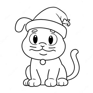 Garfield med tomteluva färgläggningssida | Garfield Jul målarbild