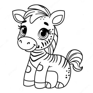 Söt babyzebra färgläggningssida | Zebra målarbild