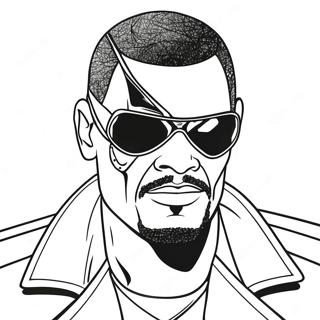 Nick Fury med ögonlapp färgläggningssida | Nick Fury målarbild