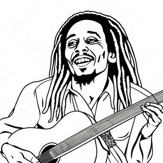Bob Marley med gitarr färgläggningssida | Bob Marley målarbild
