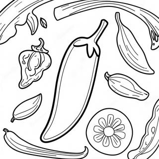 Kryddig Chili Peppar Målarbild | Chilipeppar målarbild