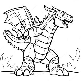 Fierce Mechagodzilla i strid färgläggningssida | Mechagodzilla målarbild