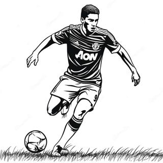 Manchester United Spelare Dribblar Målarbild | Manchester United målarbild