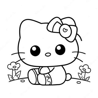 Söt Zombie Hello Kitty Målarbok | Hello Kitty Zombie målarbild