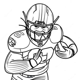 Derrick Henry Action Pose Målarbok | Derrick Henry målarbild
