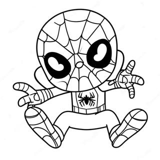 Chibi Spiderman Målning | Chibi Spiderman målarbild