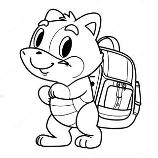 Swiper med Färgglad Ryggsäck Målning | Swiper målarbild