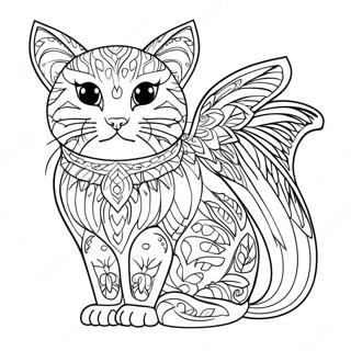 Vingad Katt Målarbild | Vingad katt målarbild