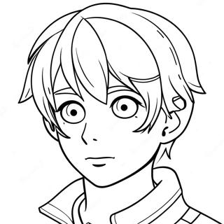 Cool Kille Anime Karaktär Målarbild | Cool Boy Anime målarbild