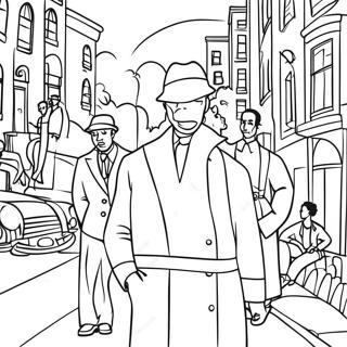 Harlem Renaissance konst färgläggningssida | Harlemrenässansen målarbild