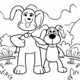 Wallace och Gromit i trädgården målarbild | Wallace och Gromit målarbild